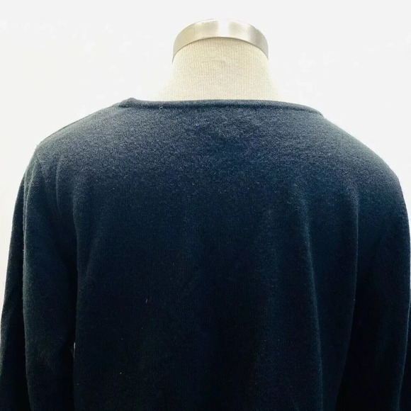 CAROLYN TAYLOR Women Long Sleeve Pull Over Studs Black Knit Sweater Extra Large - Picture 6 of 10